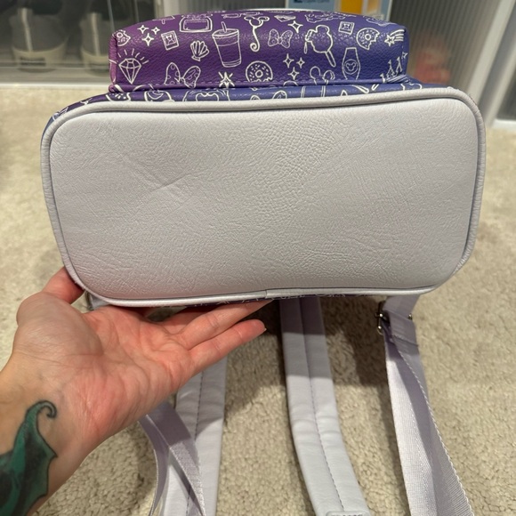 Disney Parks Loungefly Magic Kingdom Icon Print Purple Pink Ombré Mini Backpack - Picture 8 of 10